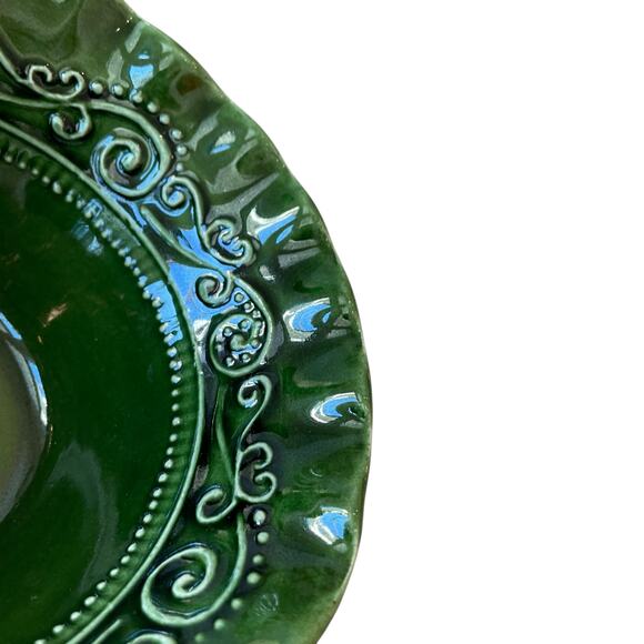 (2)  Maioliche Jessica Made in Italy Salad Bowls 7" Christmas Holiday Green NEW - Picture 6 of 15